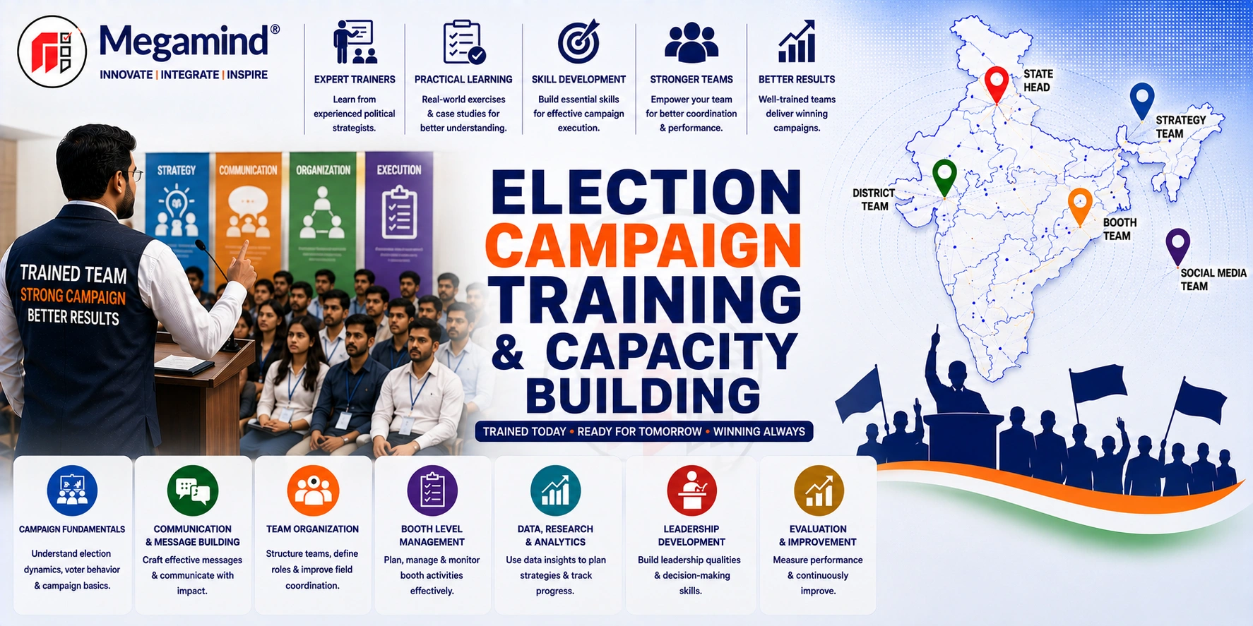 Election Campaign Training and Capacity Building Services in India by Megamind